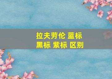 拉夫劳伦 蓝标 黑标 紫标 区别